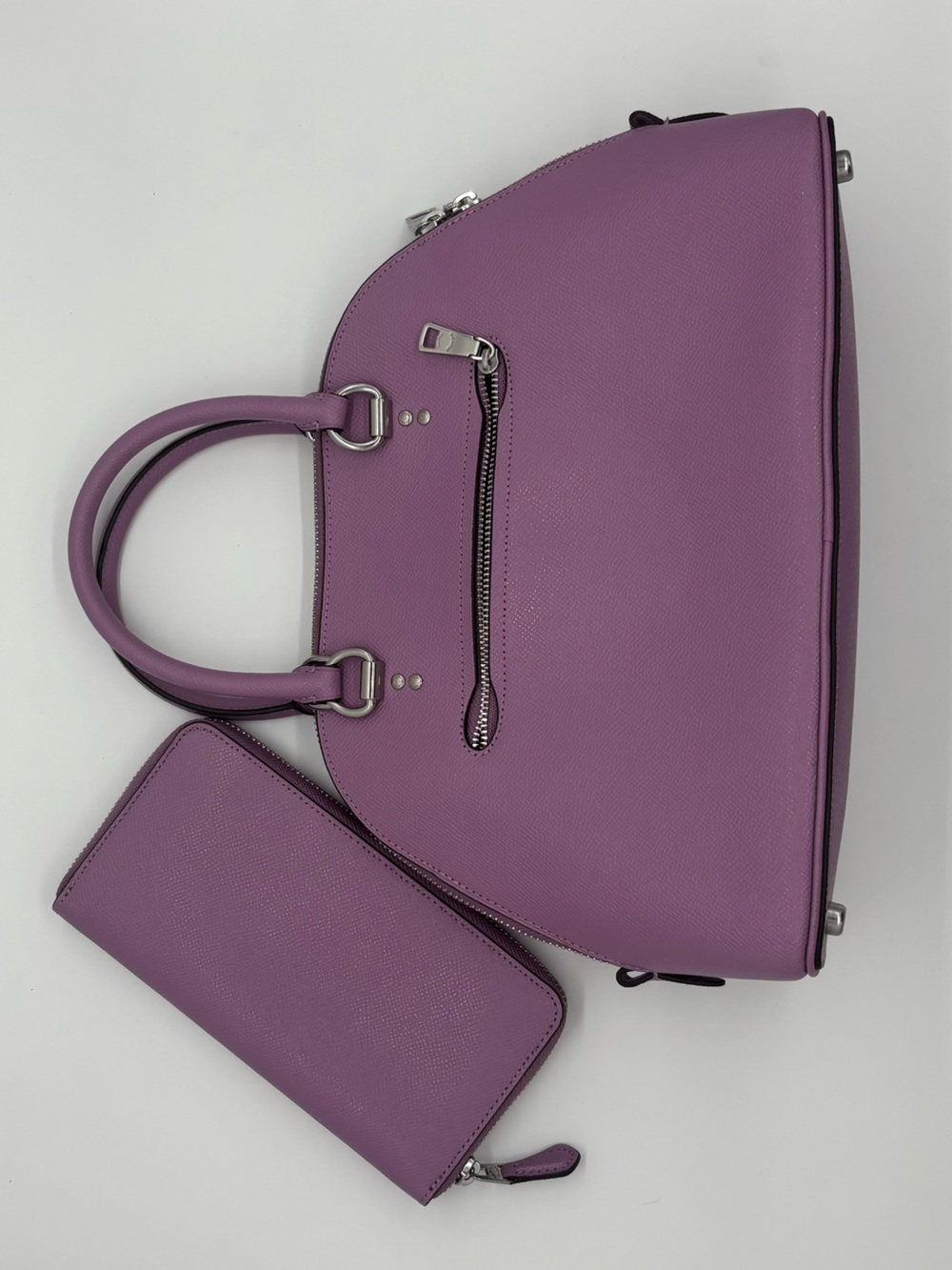 COACH Lavender Purple Dome Satchel with Matching Wallet - Picture 4 of 11